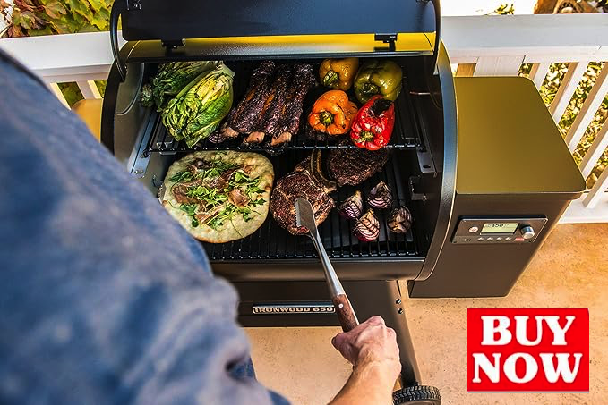 Traeger Grills Ironwood 650 Electric Wood Pellet Grill and Smoker, Black, 650 Square Inches Cook Area, 500 Degree Max Temperature, Meat Probe, 6 in 1 BBQ Grill with WiFi and app connectivity